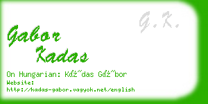 gabor kadas business card